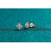 ES9889 S925 sterling silver moissanite champagne gold earrings