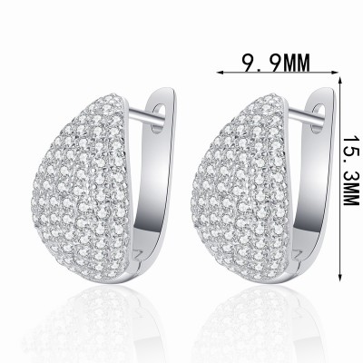 ES9896 S925 sterling silver 1.31 carat full moissani earrings with pear shaped water droplets