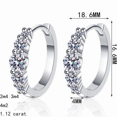 ES9901 S925 sterling silver 1.12carat moissanite earrings for women