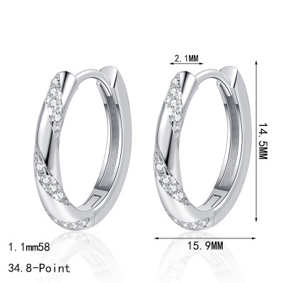ES9913 S925 sterling silver inlaid 38.4-point moissanite earrings