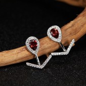 NL9932-4 S925 sterling silver platinum gemstone Earrings NL9932-4 S925 sterling silver platinum gemstone Earrings