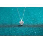 NL9898-2 S925 sterling silver 2-carat heart-shaped moissanite necklace for women in minimalism