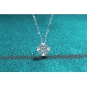 NL9899 50-point moissanite S925 pure silver heart-shaped edging dynamic necklace