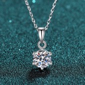 NL9905-1 S925 sterling silver 0.5-5.0 carat moissanite necklace