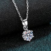 NL9905-3 S925 sterling silver 0.5-4.0 carats High carbon diamond necklace