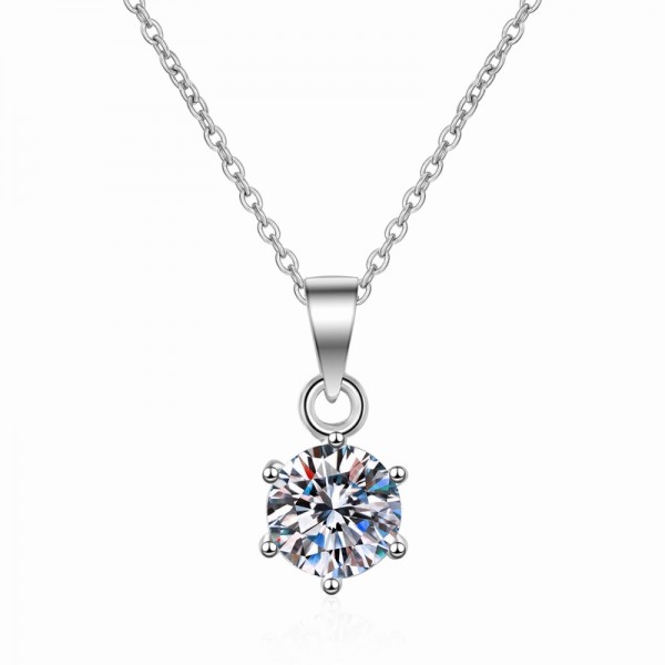 NL9905-1 S925 sterling silver 0.5-5.0 carat moissanite necklace