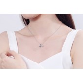 NL9906-1 S925 pure silver women's bicycle shaped moissanite necklace