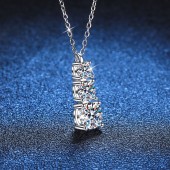 NL9908-3 The Love Meaning of Three Reincarnations 925 Silver High carbon diamond Women's Necklace