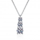 NL9908-3 The Love Meaning of Three Reincarnations 925 Silver High carbon diamond Women's Necklace