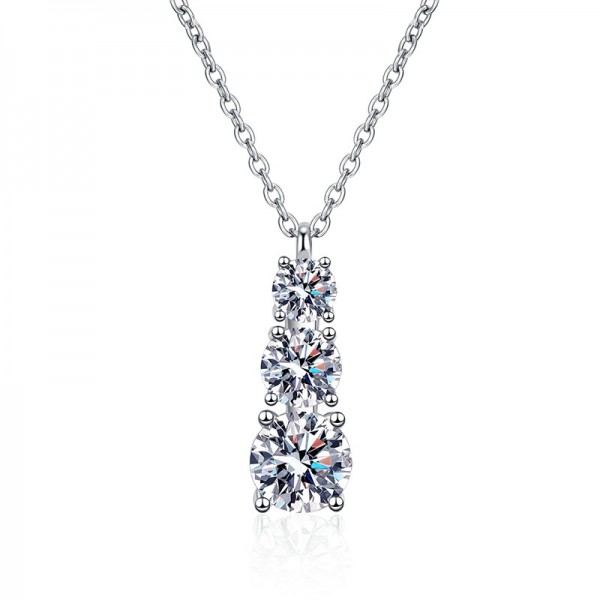 NL9908-3 The Love Meaning of Three Reincarnations 925 Silver High carbon diamond Women's Necklace