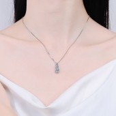 NL9908-2 The Love Meaning of Three Reincarnations 925 Silver 7A zircon Women's Necklace