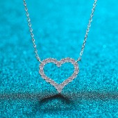 NL9909-1 Love type 925 silver necklace, a moissanite women's necklace