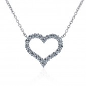 NL9909-1 Love type 925 silver necklace, a moissanite women's necklace