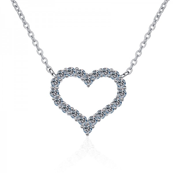 NL9909-1 Love type 925 silver necklace, a moissanite women's necklace