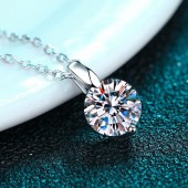 NL9910-1 925 silver Necklace, one piece of moissanite women's Necklace