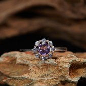 NL9942-1   S925 pure silver natural amethyst ring for ladies