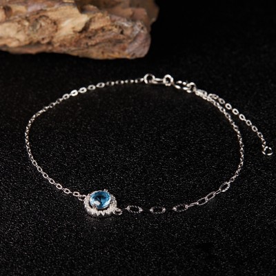 NL9944 S925 pure silver natural yellow jade gemstone bracelet, women's fashionable round pendant