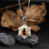 NL9946 S925 pure silver natural color gemstone pendant necklace, non fading jewelry