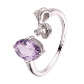 NL9949-1 S925 pure silver electroplated 18K gold inlaid amethyst rings NL9949-1 S925 pure silver electroplated 18K gold inlaid amethyst rings