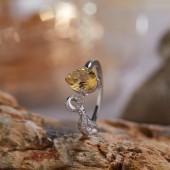 NL9949-1 S925 pure silver electroplated 18K gold inlaid Citrine rings NL9949-1 S925 pure silver electroplated 18K gold inlaid Citrine rings