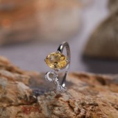 NL9949-1 S925 pure silver electroplated 18K gold inlaid Citrine rings NL9949-1 S925 pure silver electroplated 18K gold inlaid Citrine rings