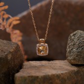 NL9950 S925 pure silver Citrine sugar pendant necklace