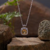 NL9950 S925 pure silver Citrine sugar pendant necklace