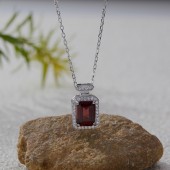 NL9951-2 925 sterling silver natural Garnet necklace