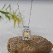 NL9951-5 925 sterling silver natural Citrine necklace