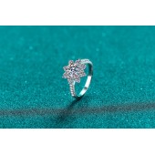 RS9892 S925 sterling silver women's sunflower 1 carat moissanite ring