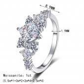 RS9917 S925 pure silver moissanite ring with square geometric design for women