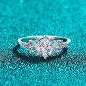 RS9918-1 S925 pure silver Zircon ring with square geometric design for women