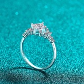 RS9918-1 S925 pure silver Zircon ring with square geometric design for women