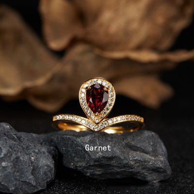 NL9932-2 S925 pure silver plated 18K gold natural color treasure ring