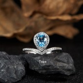 NL9932-3 S925 Pure Silver Platinum Topaz Ring NL9932-3 S925 Pure Silver Platinum Topaz Ring