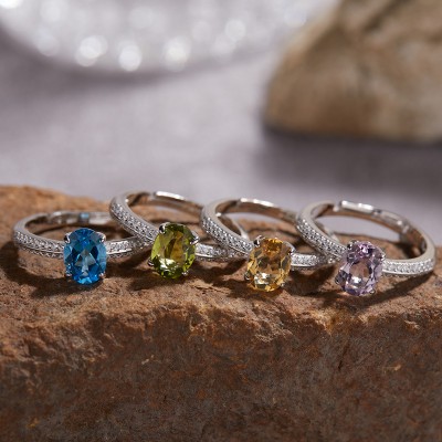 RS9933 S925 pure silver natural gemstone ring, non fading and adjustable
