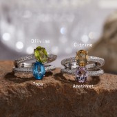 RS9933 S925 pure silver natural amethyst ring RS9933 S925 pure silver natural amethyst ring