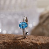 RS9933 S925 sterling silver natural Swiss blue topaz ring RS9933 S925 sterling silver natural Swiss blue topaz ring