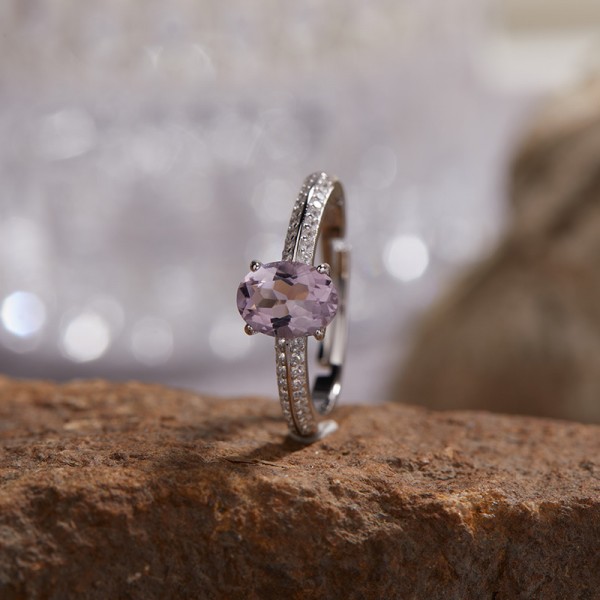 RS9933 S925 pure silver natural amethyst ring RS9933 S925 pure silver natural amethyst ring