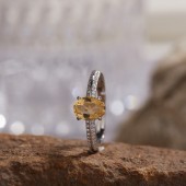 RS9933 S925 pure silver natural yellow crystal ring RS9933 S925 pure silver natural yellow crystal ring