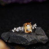 RS9934 S925 Pure Silver and Yellow Crystal Wealth Ring RS9934 S925 Pure Silver and Yellow Crystal Wealth Ring