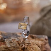 RS9934 S925 Pure Silver and Yellow Crystal Wealth Ring RS9934 S925 Pure Silver and Yellow Crystal Wealth Ring