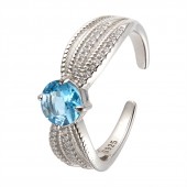 RS9935 Lace S925 sterling silver natural topaz open ring
