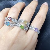 RS9935 Lace S925 sterling silver natural olivine open ring RS9935 Lace S925 sterling silver natural olivine open ring