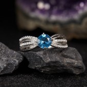 RS9935 Lace S925 pure silver natural color gemstone open ring that does not fade for women RS9935 Lace S925 pure silver natural color gemstone open ring that does not fade for women