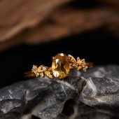 RS9939 S925 sterling silver ring with natural topaz, garnet, amethyst, citrine, and peridot gemstones, featuring a leaf design and gold tone, elegant and stylish for women RS9939 S925 sterling silver ring with natural topaz, garnet, amethyst, citrine, and peridot gemstones, featuring a leaf design and gold tone, elegant and stylish for women