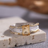 RS9941 S925 sterling silver ring with natural citrine gemstone RS9941 S925 sterling silver ring with natural citrine gemstone