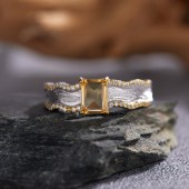 RS9941 S925 sterling silver ring with natural citrine gemstone RS9941 S925 sterling silver ring with natural citrine gemstone