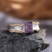 RS9941 S925 sterling silver ring with natural amethyst gemstone RS9941 S925 sterling silver ring with natural amethyst gemstone