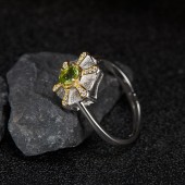 NL9946-1 S925 pure silver natural olivine pendant ring NL9946-1 S925 pure silver natural olivine pendant ring